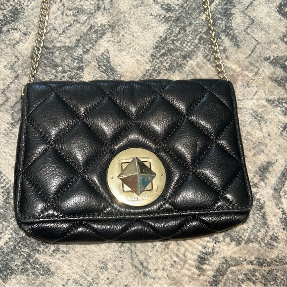 Kate Spade Black Quilted Crossbody Bag with Gold Accents - Picture 2 of 7